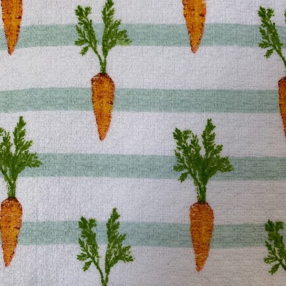 Martha Stewart Striped Carrot Kitchen Hand Towel Set of 2 16x24" Cotton - Picture 8 of 9